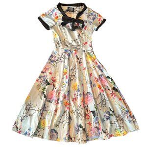 Hearts & Roses Floral Pinup Rockabilly Kimono Style Dress 4